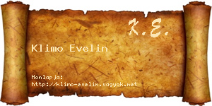 Klimo Evelin névjegykártya